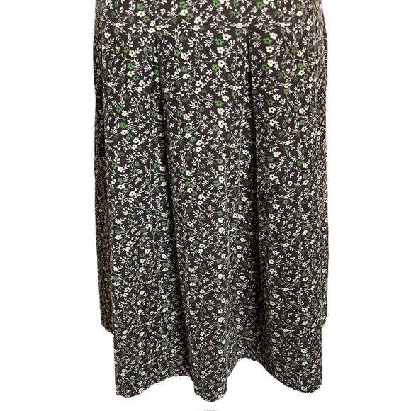 Charter Club Size 6 100% Cotton Corduroy Ditzy Floral Print Pleated Midi Skirt - Picture 3 of 6